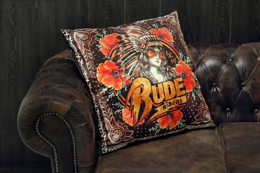 RUDE RIDERS BLACK INDIAN Cushion