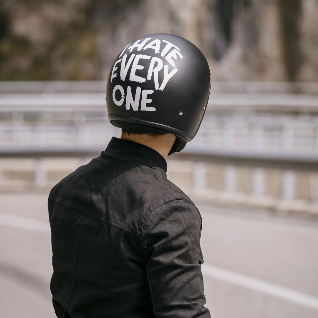 DMD Jet Retro Helm I HATE EVERYONE