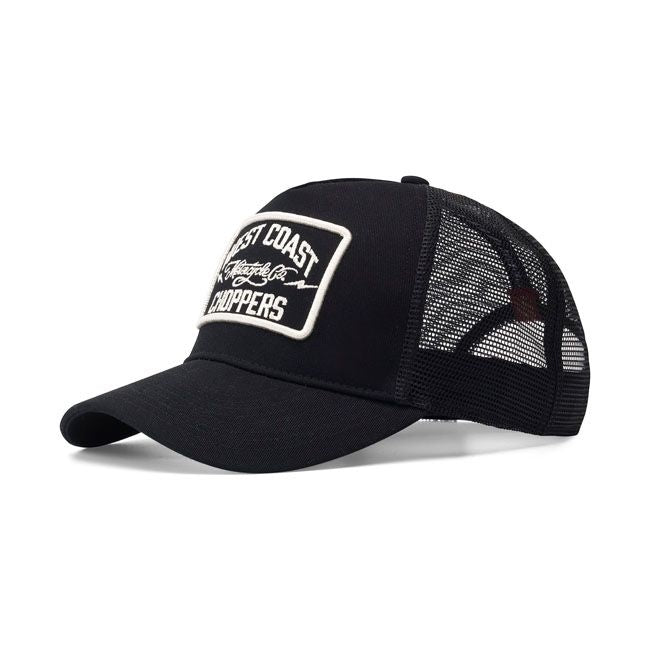 WCC MOTORCYCLE CO. 5-Panel Trucker Cap, schwarz