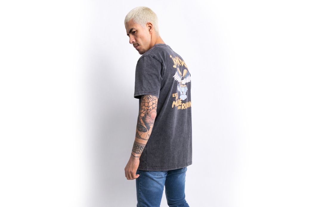 JOHN DOE T-Shirt EAGLE FADE OUT SCHWARZ