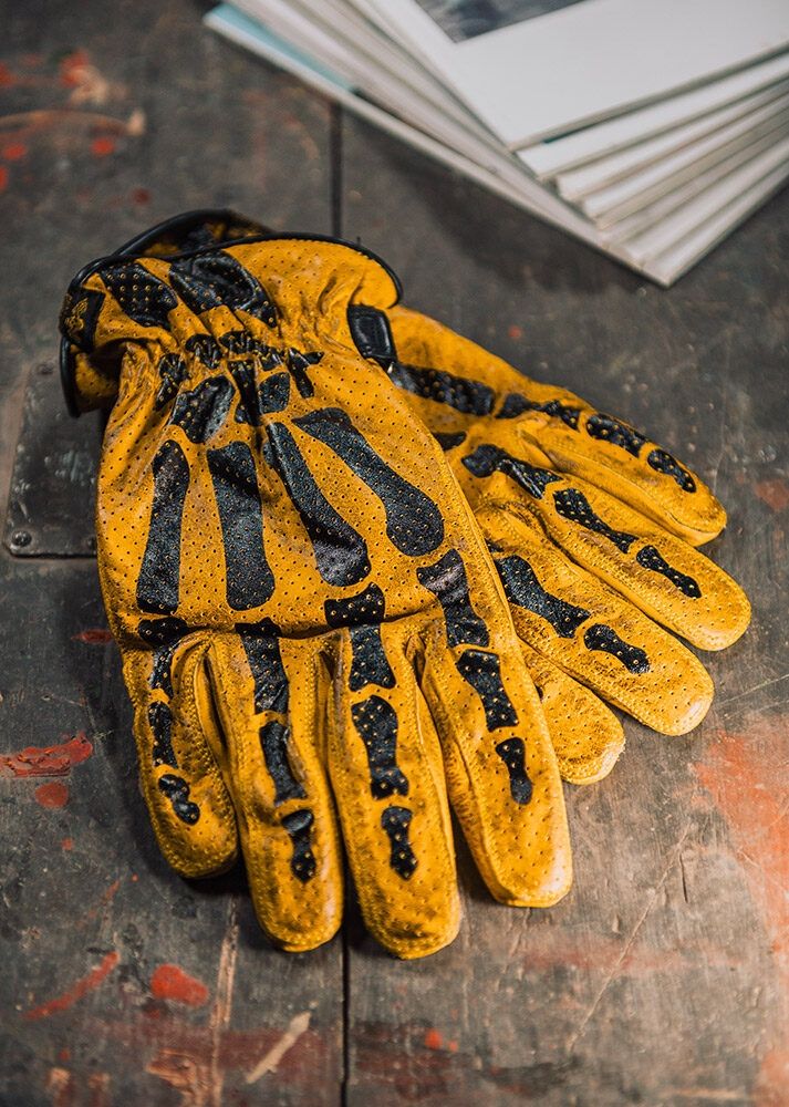 RUDE RIDERS BONES YELLOW Gloves