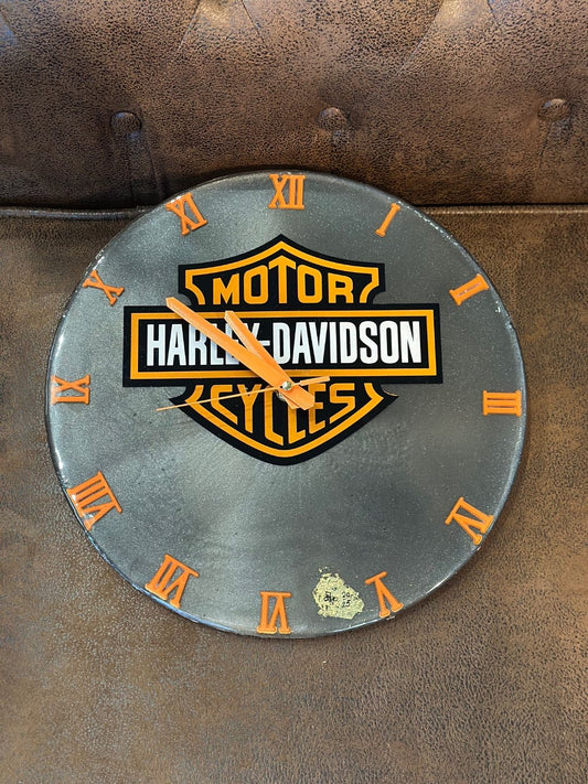 Motorcycle Clock ART STUDIO (Harley Davidson gray background) 30cm