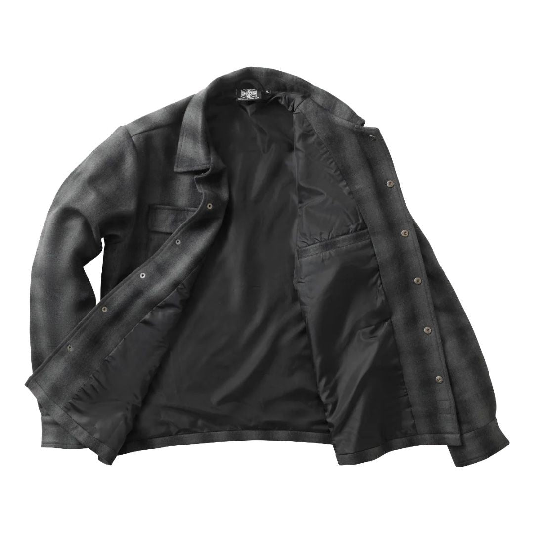 WCC-Hemd mit Karomuster und Wollfutter – Grau/Schwarz