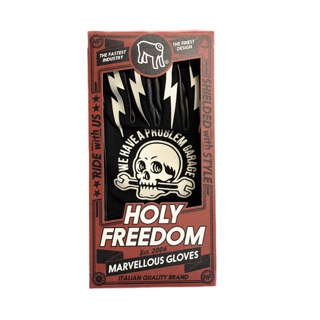 HOLY FREEDOM TOOLS Motorcycle Glove, BLACK/WHITE