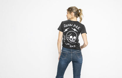 JOHN DOE T-Shirt LIVE FAST SKULL FADE OUT SCHWARZ