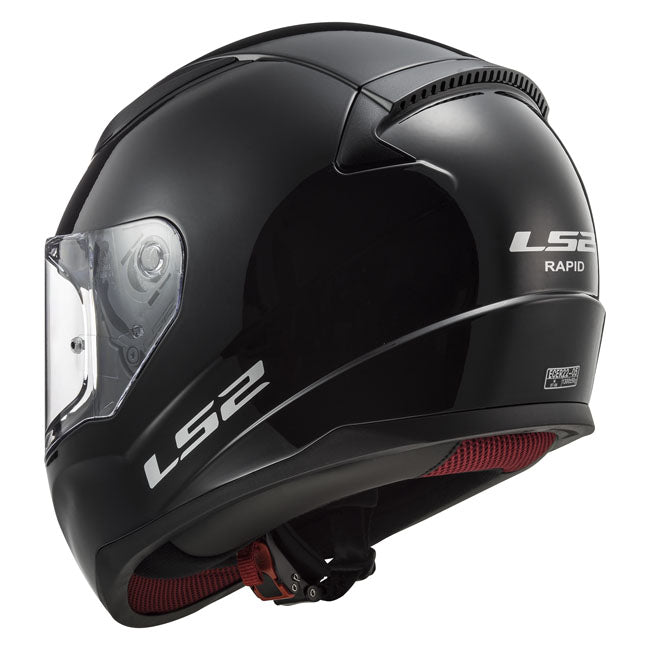 LS2 Rapid II Solid Helm, glänzend schwarz