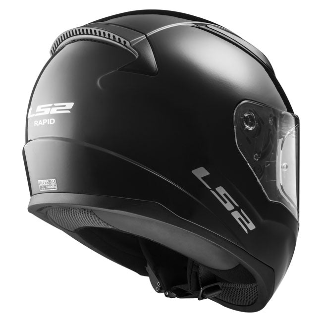 LS2 Rapid II Solid Helm, glänzend schwarz