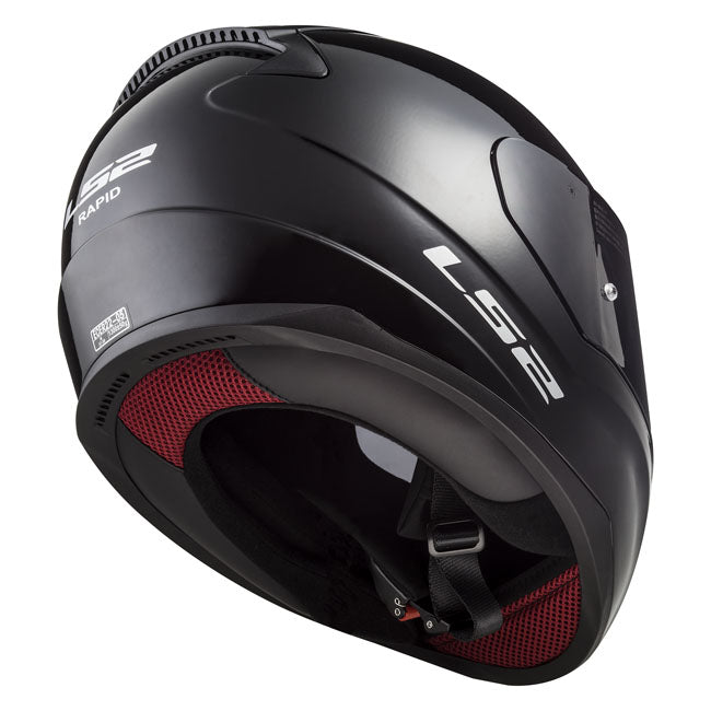 LS2 Rapid II Solid Helm, glänzend schwarz