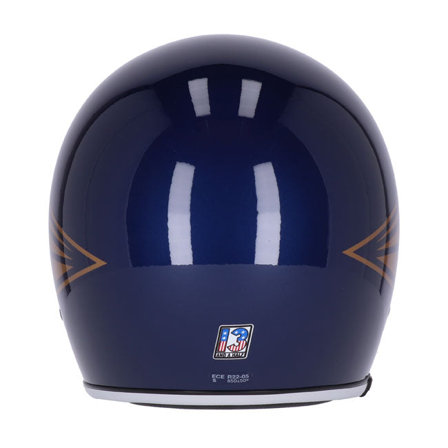 13 1/2 Skull Bucket Helm Crash blau ECE2205