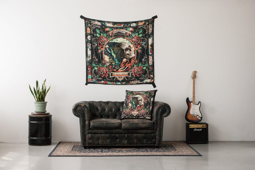 Skull & Butterfly Decorative Cushion