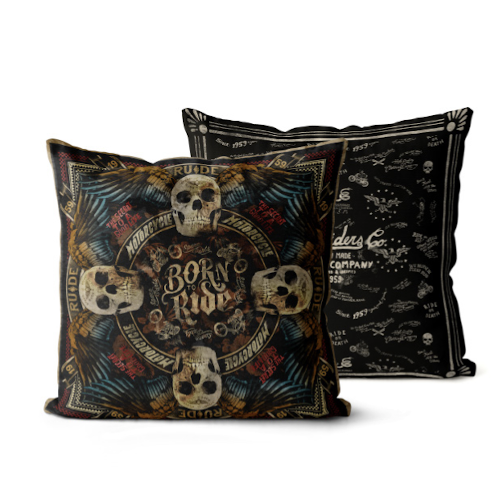 Flying Skull Decorative Cushion