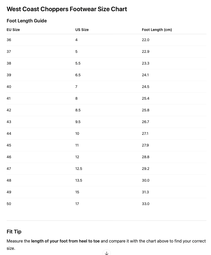 West Coast Choppers WCC Low-Top Warrior Schuhe • Schwarz