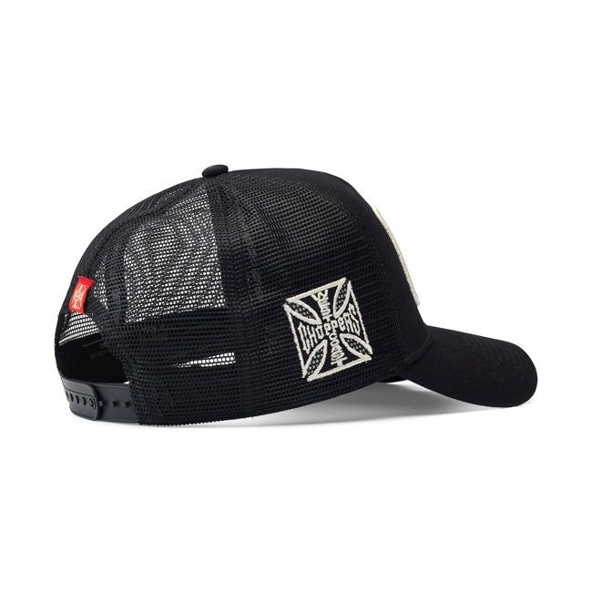 WCC MOTORCYCLE CO. 5-PANEL TRUCKER CAP BLACK