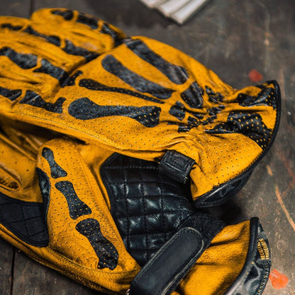 RUDE RIDERS BONES YELLOW Gloves