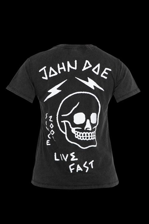 JOHN DOE T-Shirt LIVE FAST SKULL FADE OUT SCHWARZ