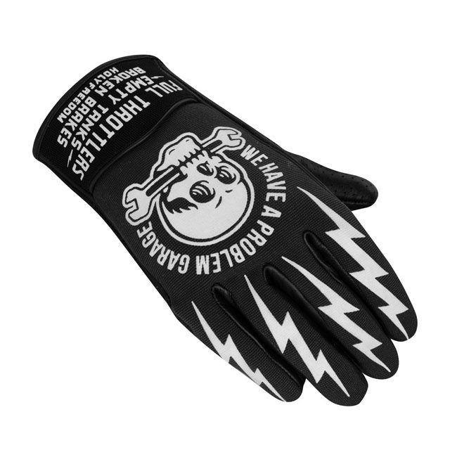 HOLY FREEDOM TOOLS Motorcycle Glove, BLACK/WHITE