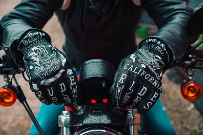 RUDE RIDERS Tattoo Black Gloves